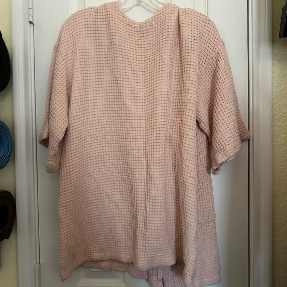 Soma Robe Women's Pink L/XL Wrap Pockets Short Knit Waffle (Missing Belt) - Picture 5 of 5
